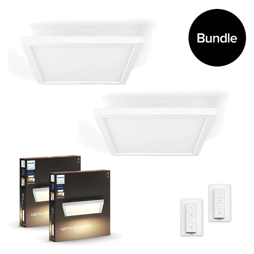 Philips Hue - 2x Aurelle Hue Panel Ceiling Lamp - Bundle