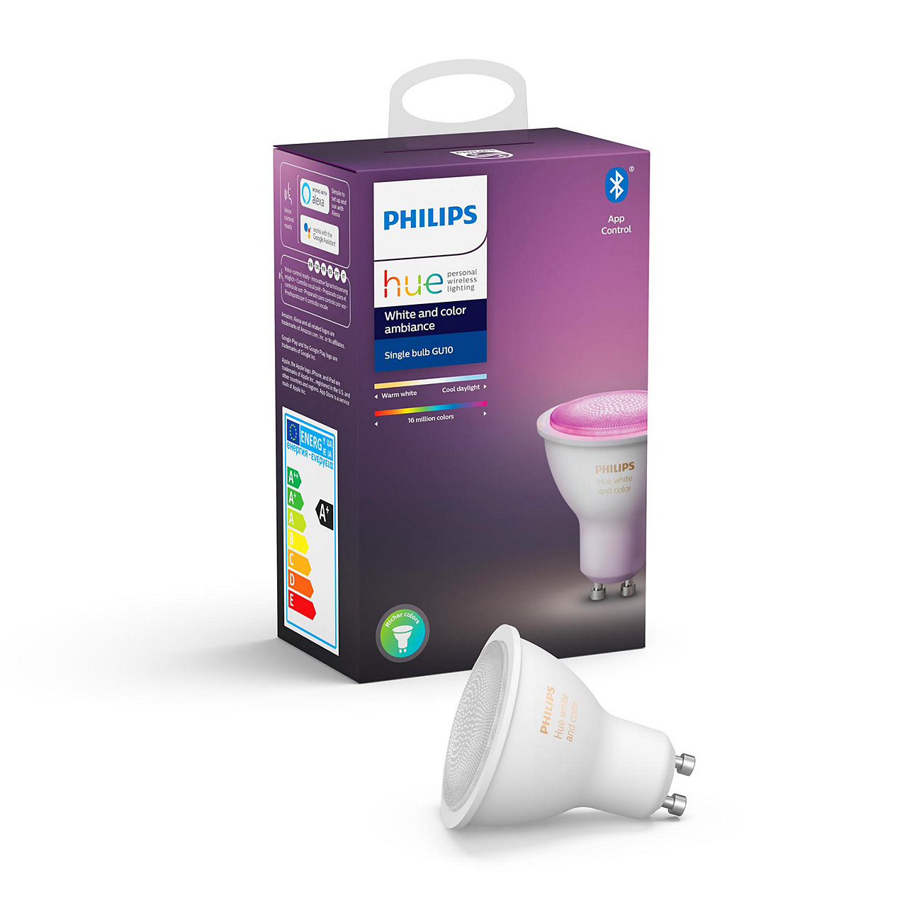 Philips Hue - GU10 Single Bulb - White & Color Ambiance - Bluetooth