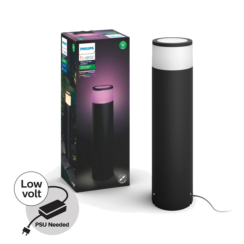 Philips Hue - Calla Large Pedestal Low Volt Outdoor Extension - White & Color Ambiance
