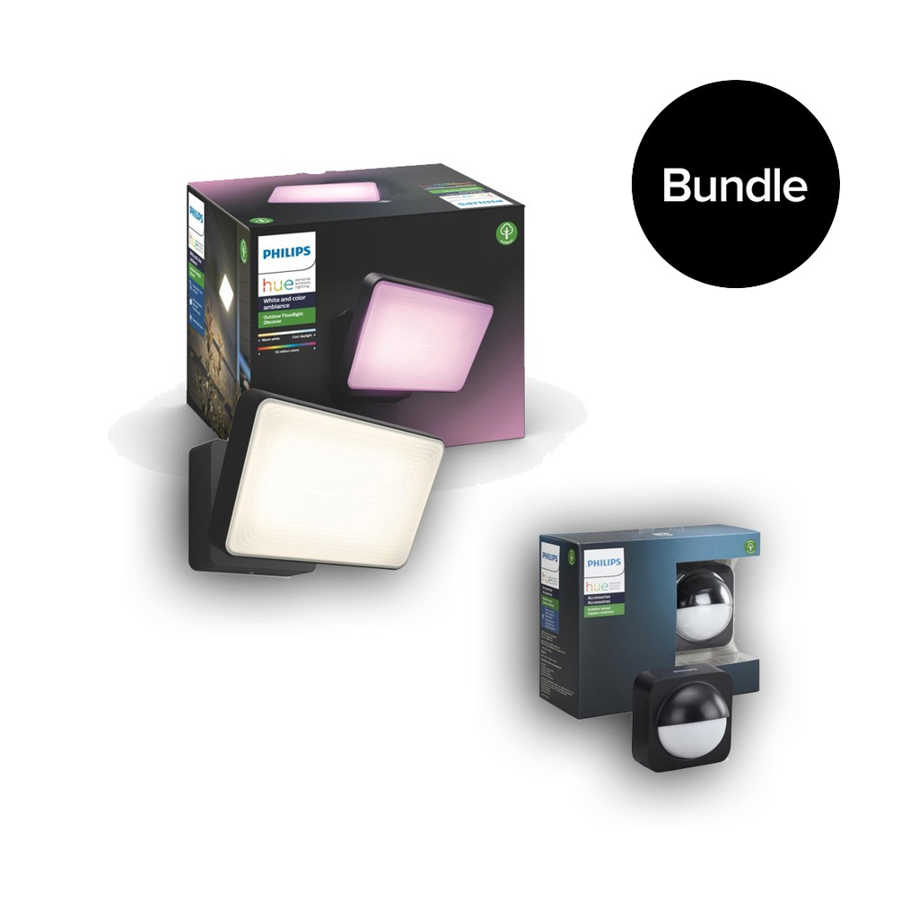 Philips Hue - Discover Black Outdoor & Outdoor Motion Sensor - Bundle