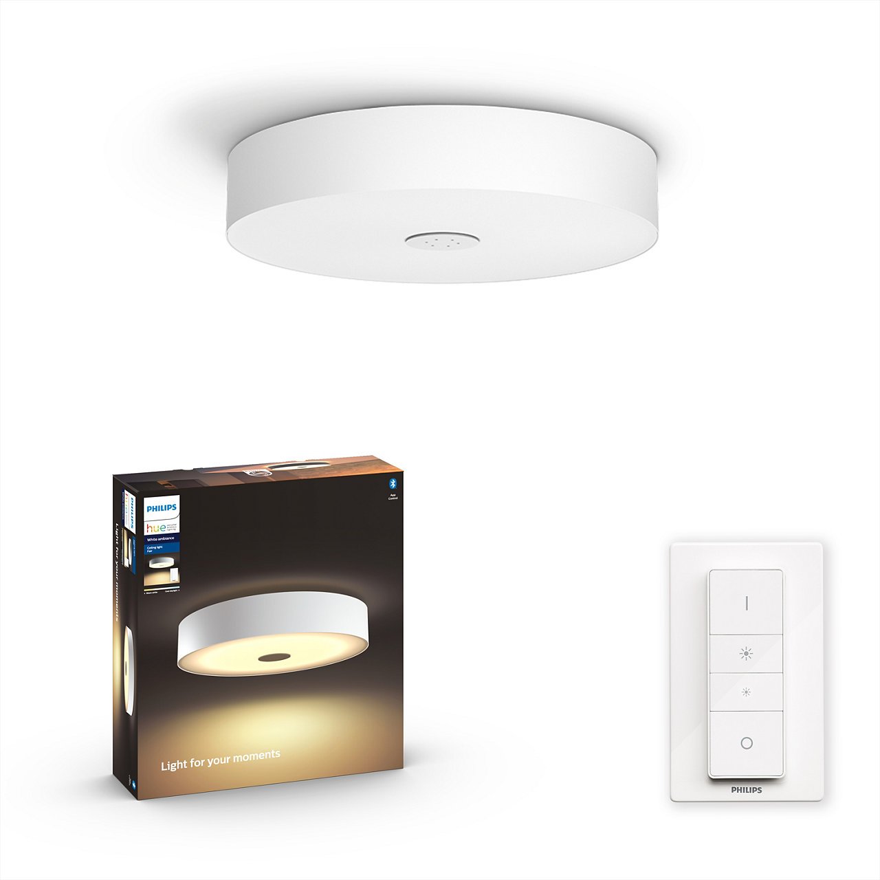 Philips Hue - Fair Hue Ceiling Lamp White - White Ambiance - Bluetooth Included Dimmer