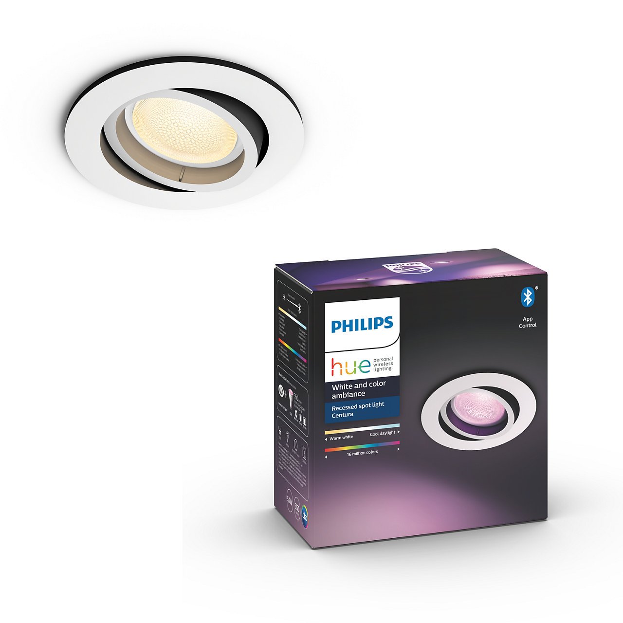 Philips Hue - Centura recessed white - Round - White & Color Ambiance