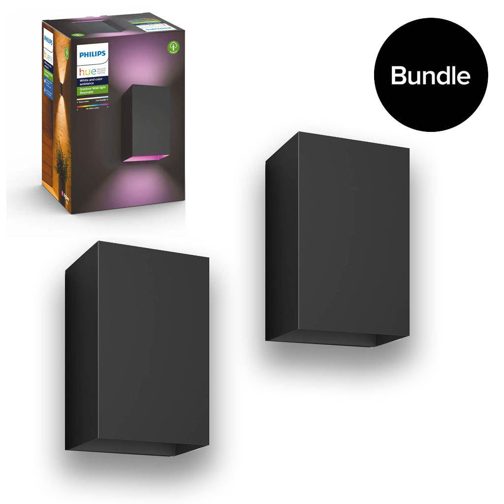 Philips Hue -2x Resonate Wall Light Outdoor - White Color Ambiance - Bundle