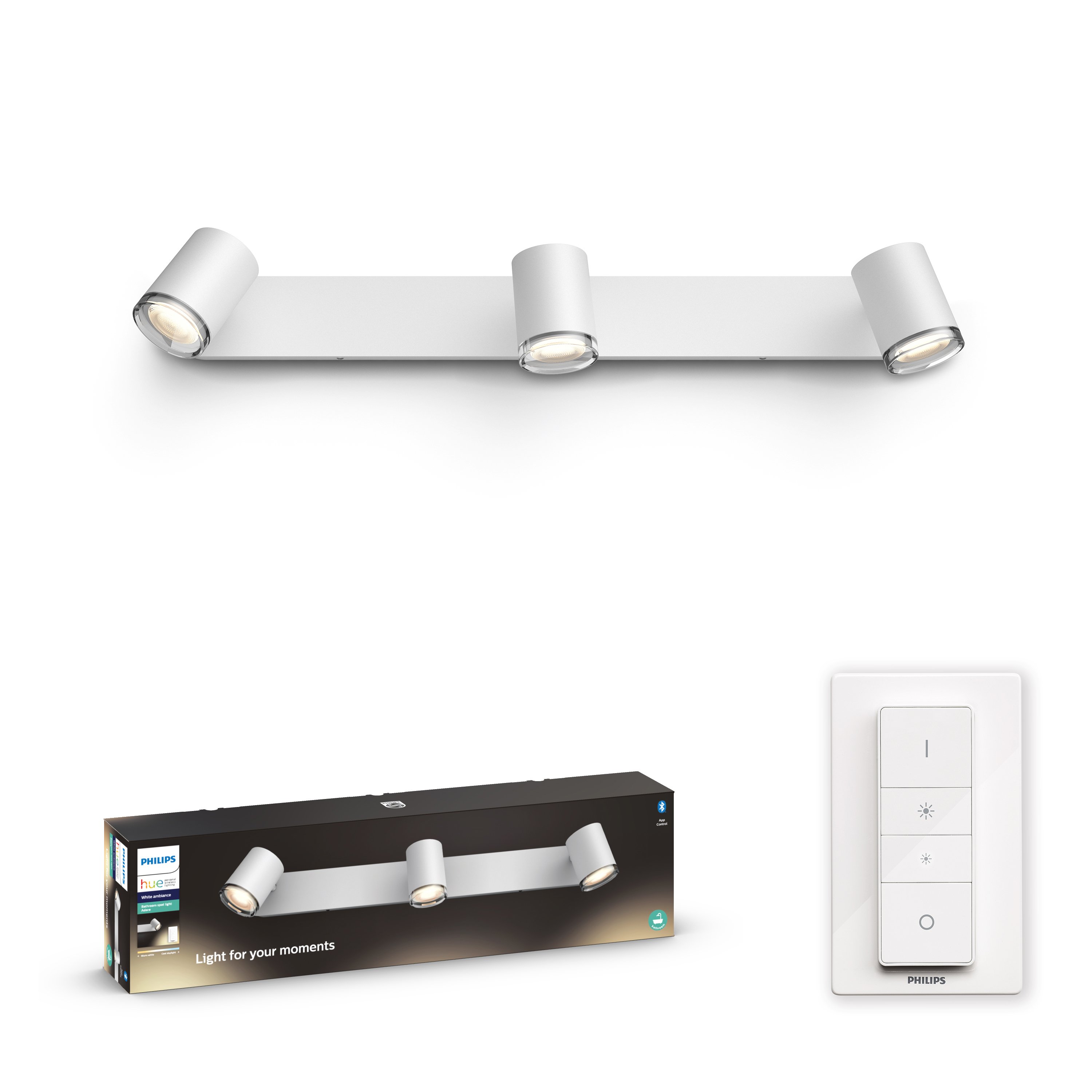 Philips Hue - Adore Hue bar/tube white 3x5.5W Bathroom - White Ambiance