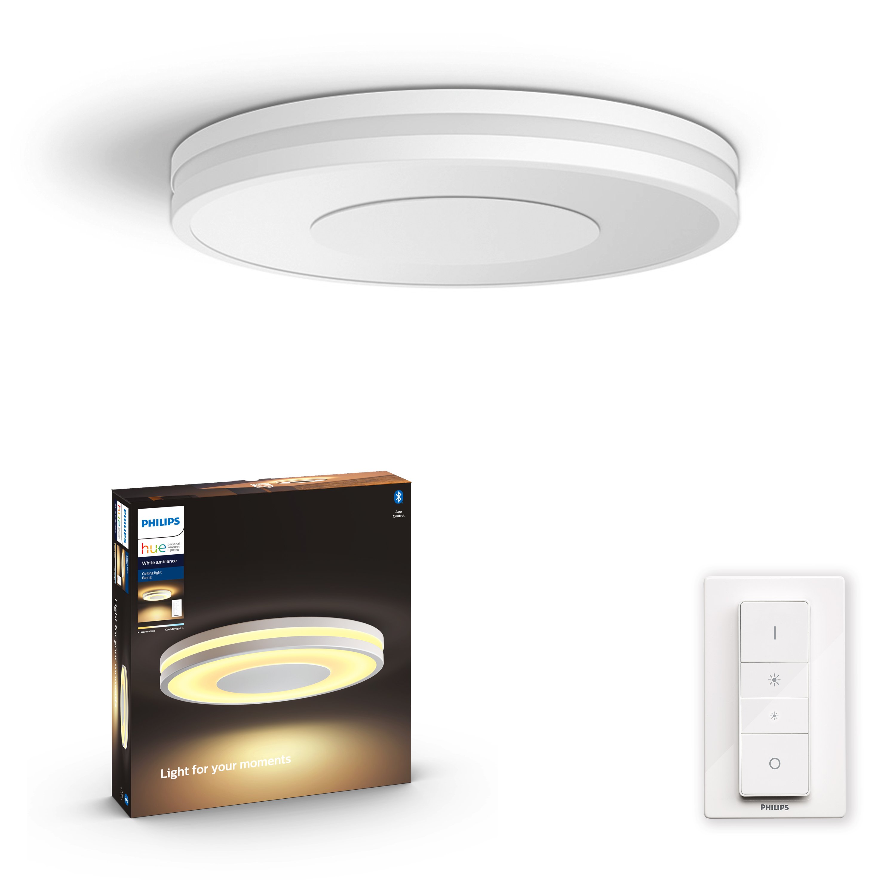Philips Hue - Connected Being Hue Ceiling Lamp White Ambiance - Bluetooth - White