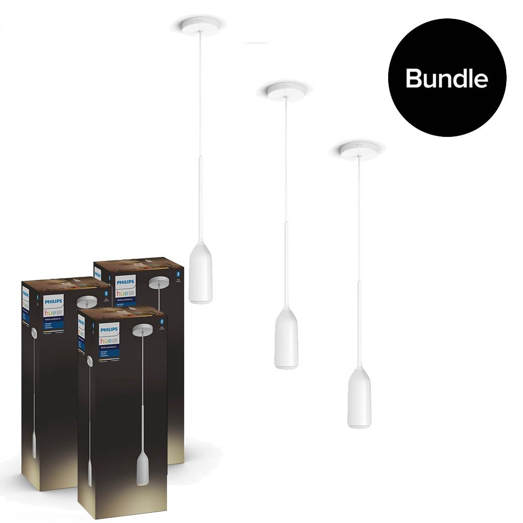 Philips Hue - 3X Devote Hue pendant 1x9W 230V White - White Ambiance Bluetooth - Bundle