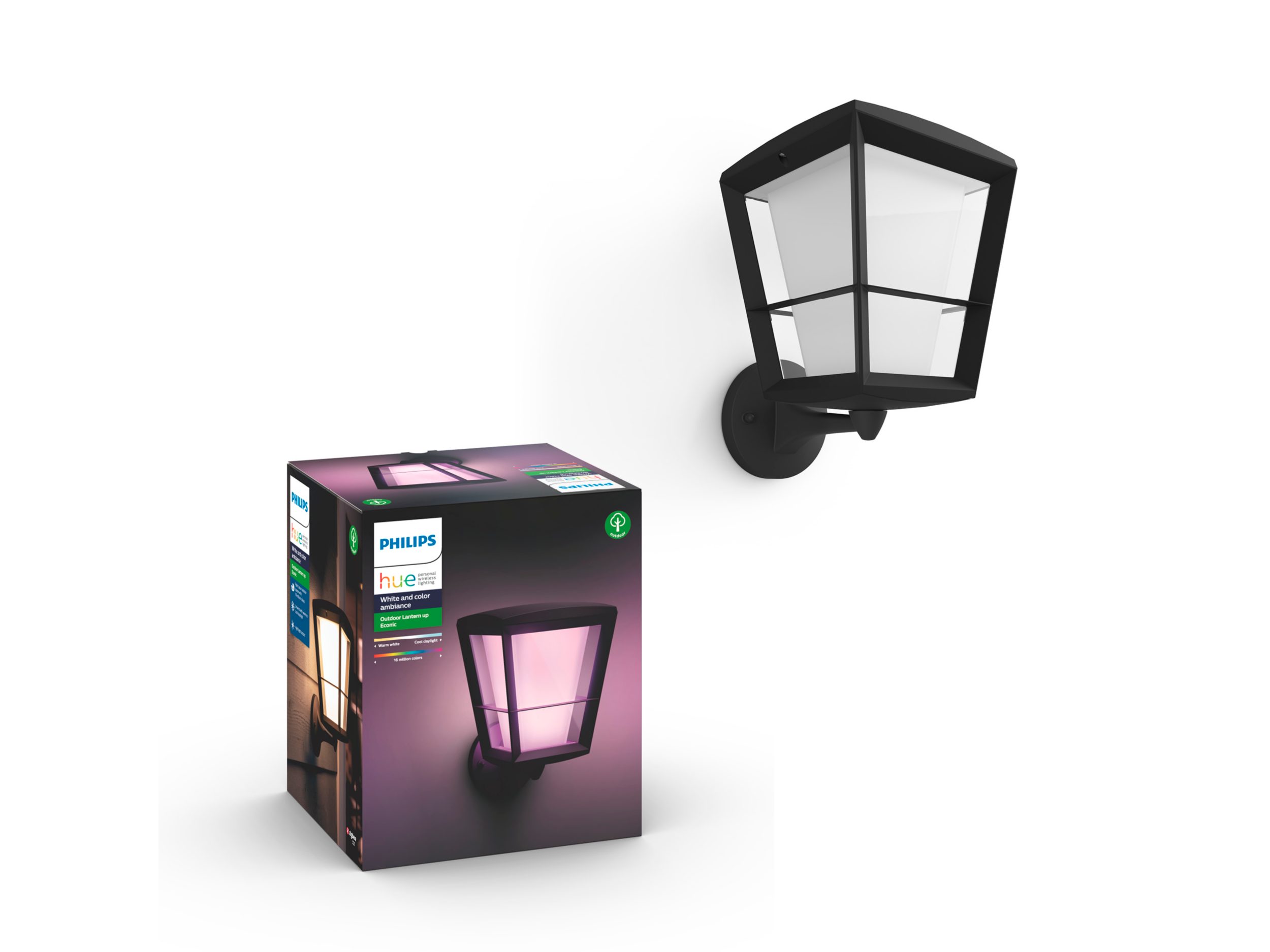 Philips Hue - Econic Up Wall Lantern Outdoor - White & Color Ambiance