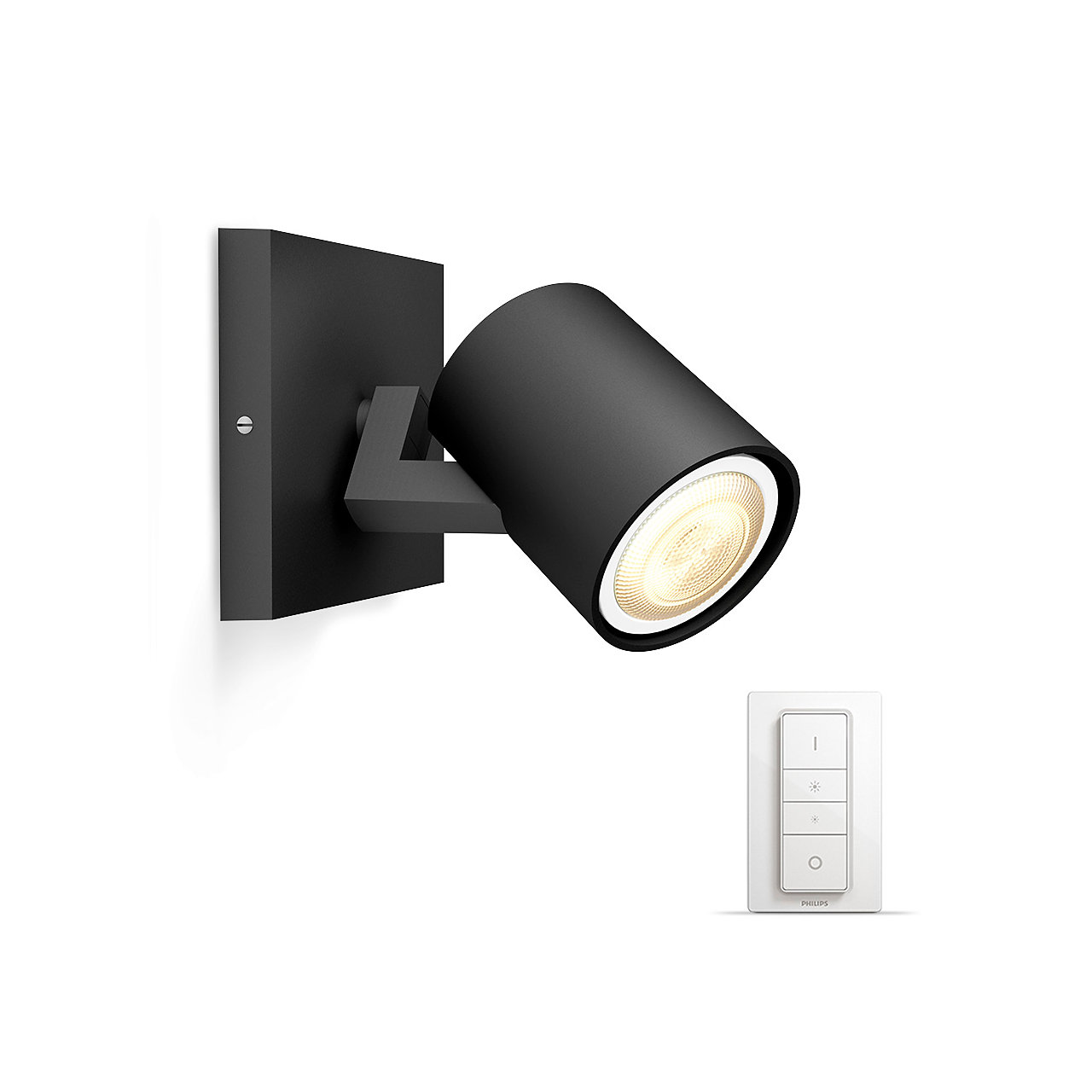 Philips Hue - Runner black 1x5.5W - White Ambiance Bluetooth Dimmer Included
