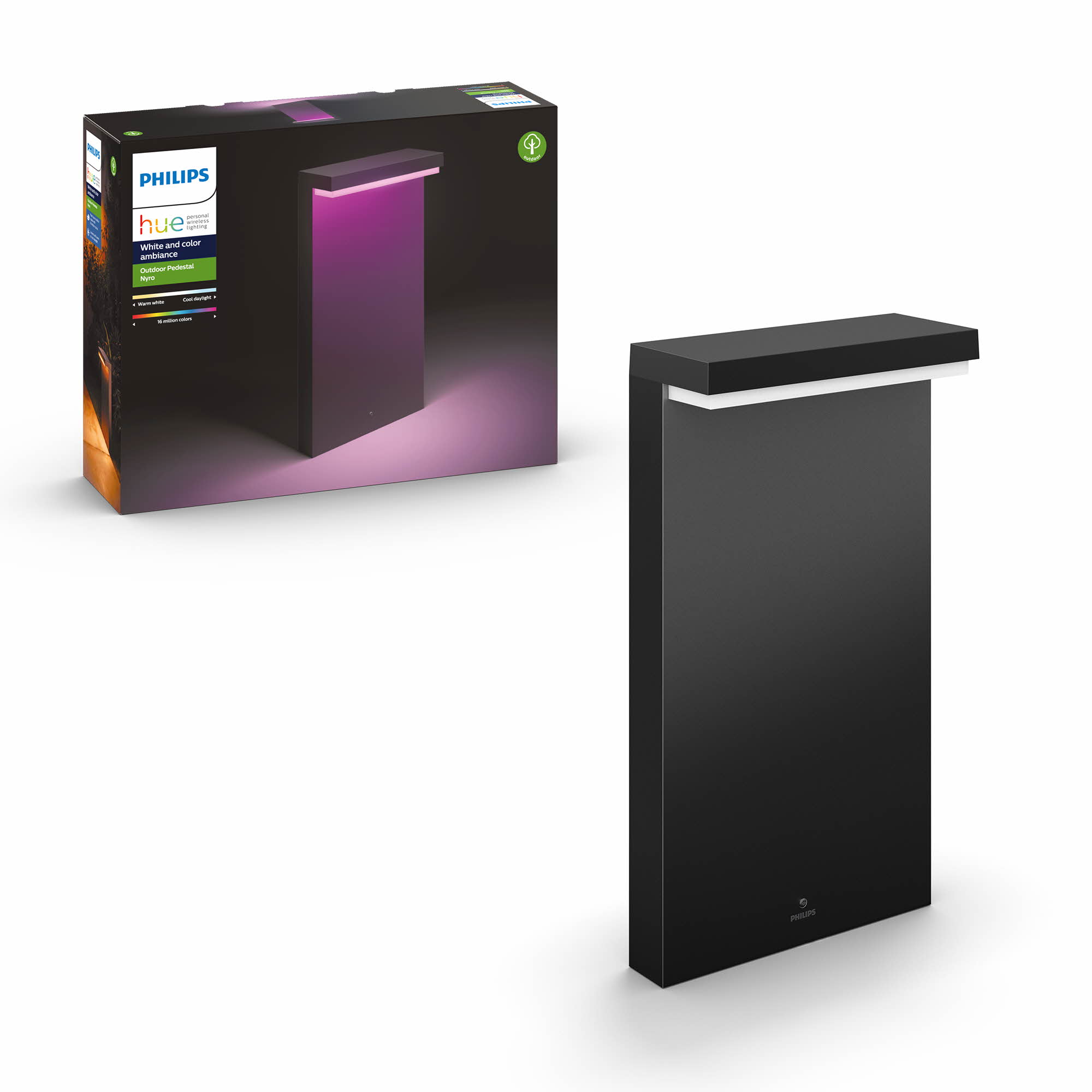 Philips Hue - ​Nyro Outdoor Lamp Pedestal - White & Color Ambiance