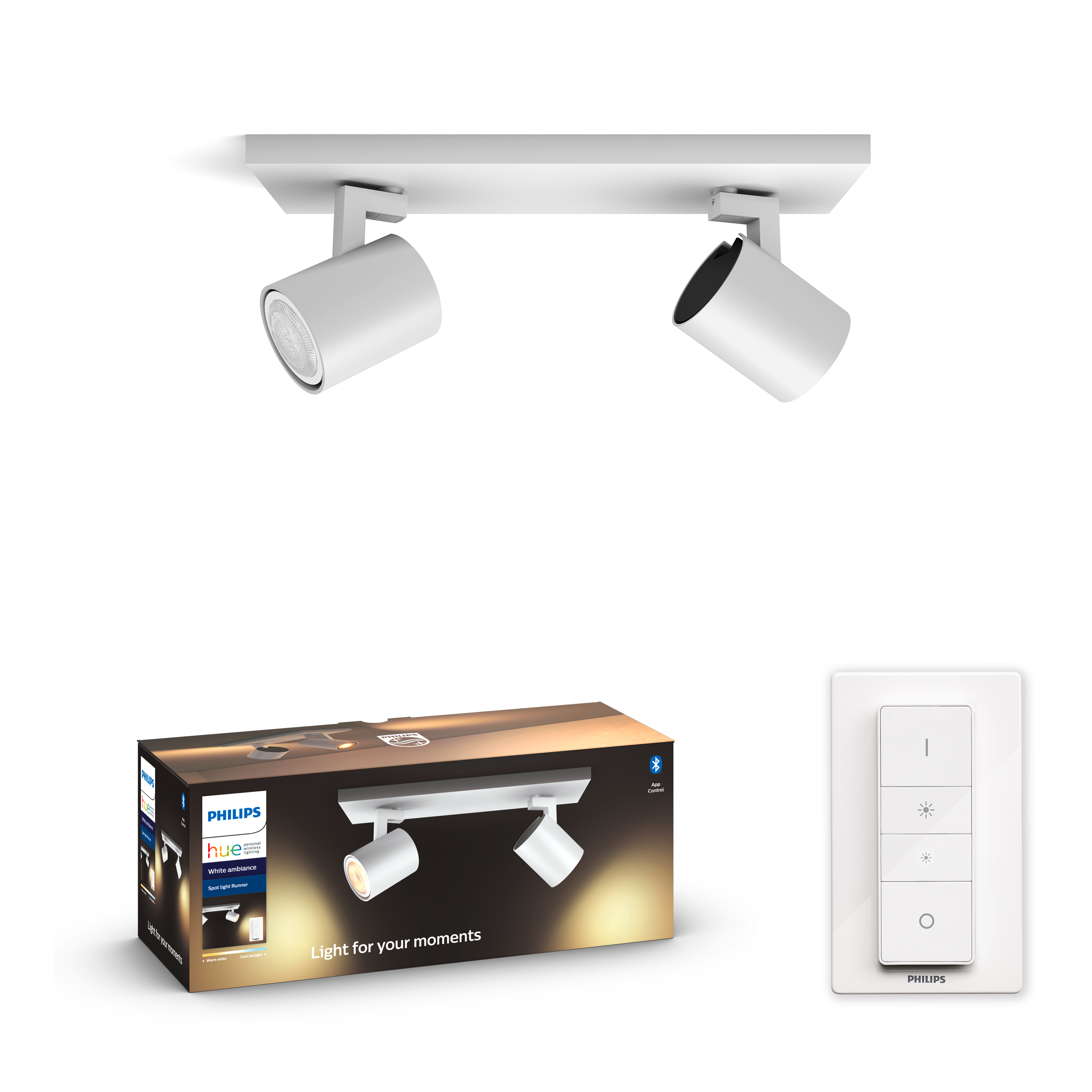 Philips Hue - Runner 2x5.5W - White Ambiance Bluetooth