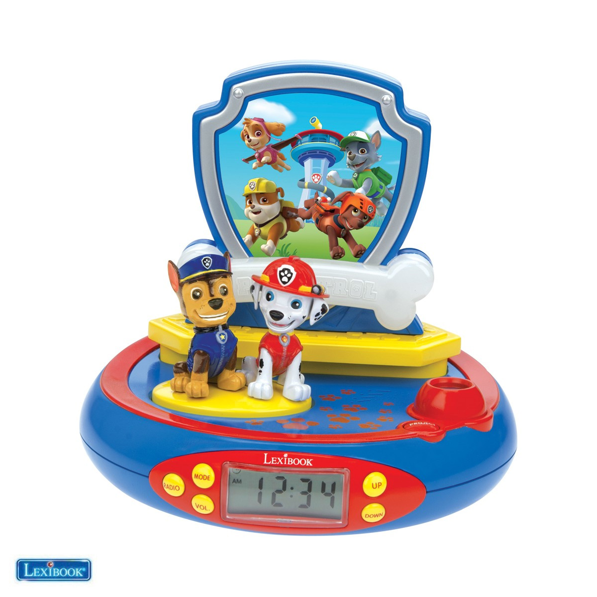 Lexibook - Paw Patrol 3D Chase Projector clock with Super Hero Sounds (RP500PA)