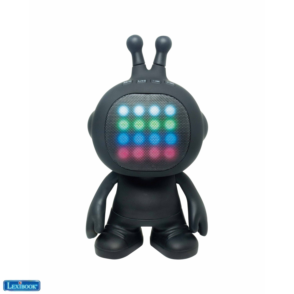 Lexibook - Robot Shape Speaker TWS/Stereo with lights, rubber finish (BTLS300)