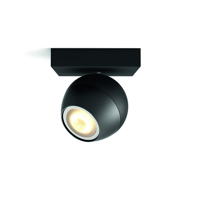 Philips Hue - BUCKRAM single spot black 1x5.5W 230V - White Ambiance - Bluetooth Without Dimmer