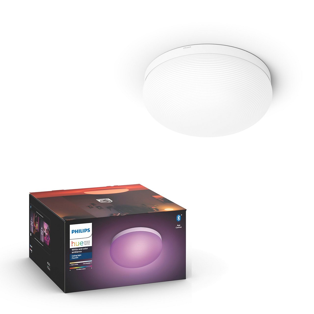 Philips Hue - Flourish Ceiling Light Bluetooth - White & Color Ambiance